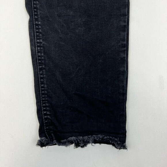 4 What Its Worth Womens Jeans Black Stretch High Rise Denim Raw Hem 30 Waist - Picture 8 of 9